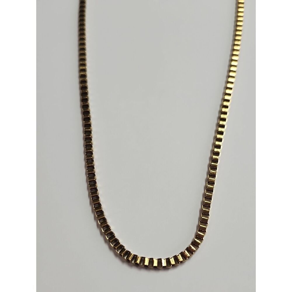 Gold Box Chain Necklace - Elegant Women's Jewelry